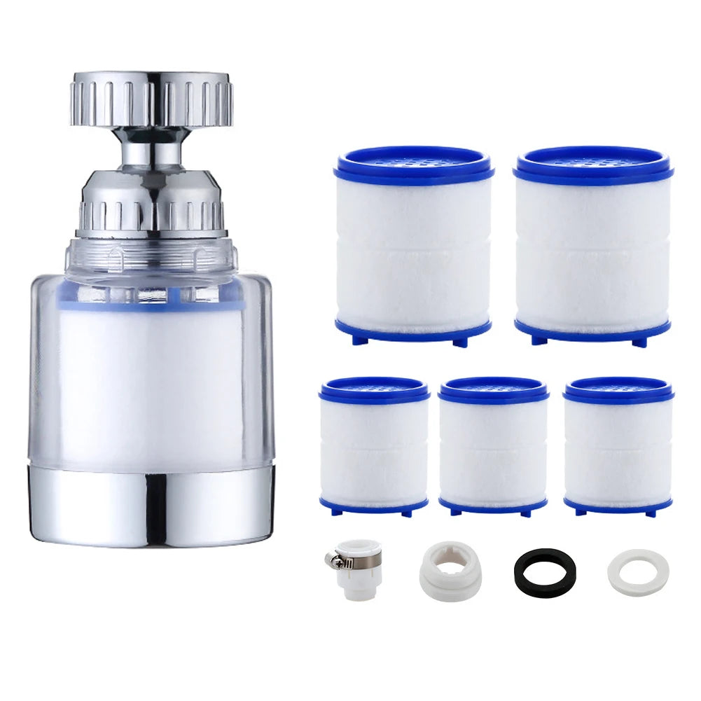 360 Degree Water Filter Tap with PP Cotton Filter Element Tap Extension Interchangeable Filter Element Suitable for Tap