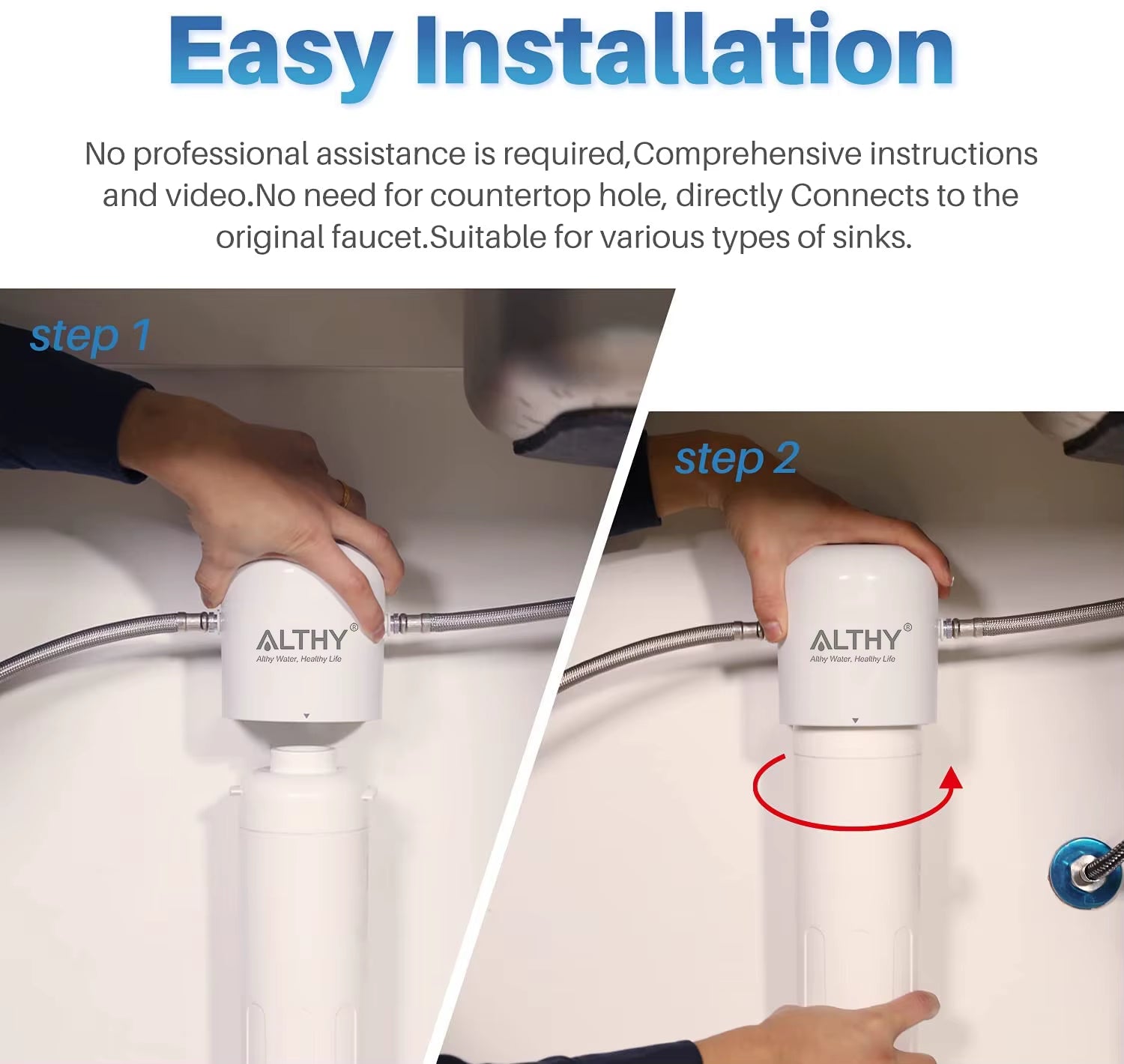 Replacement Water Filter for  WFS5300A under Sink Drinking Direct Connect under Counter Drink Water Filtration System