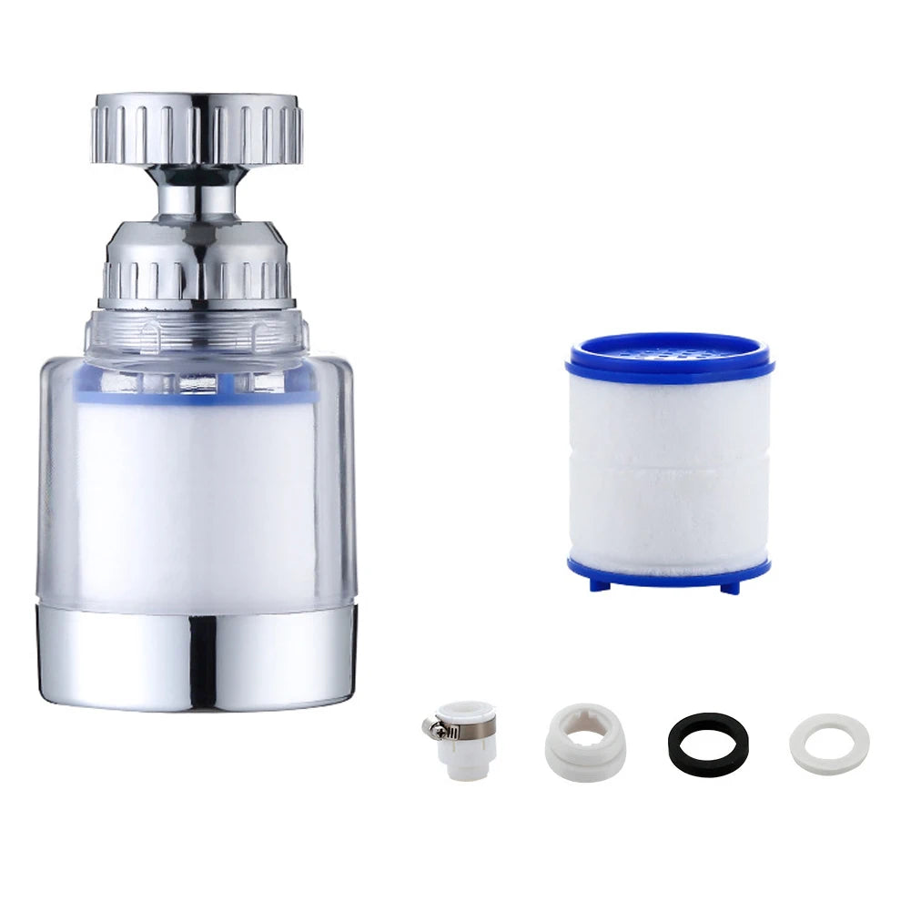 360 Degree Water Filter Tap with PP Cotton Filter Element Tap Extension Interchangeable Filter Element Suitable for Tap
