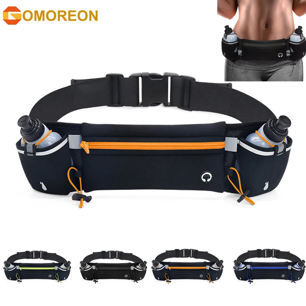 1Pcs Hydration Running Belt with Water Bottles for Men & Women – Running Water Bottles, Water Resistant Pouch Fits All Phones