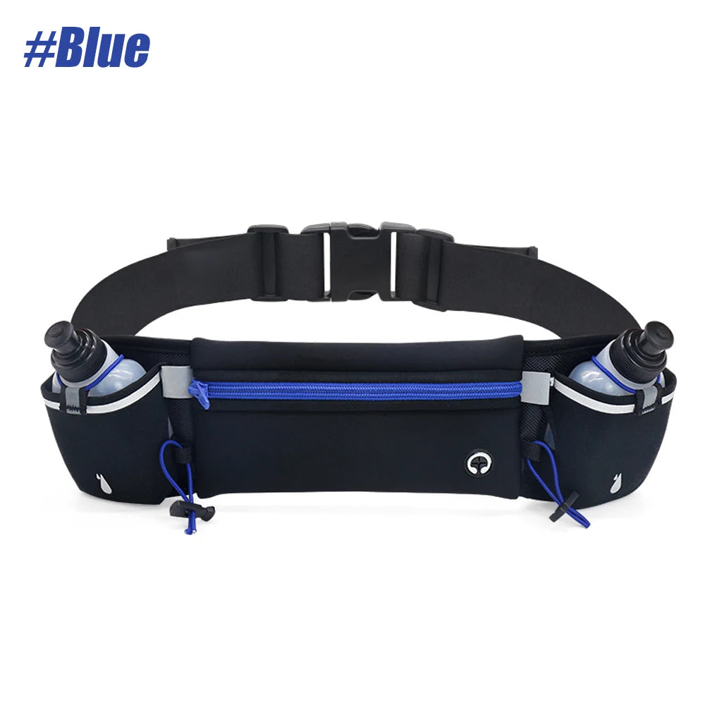1Pcs Hydration Running Belt with Water Bottles for Men & Women – Running Water Bottles, Water Resistant Pouch Fits All Phones
